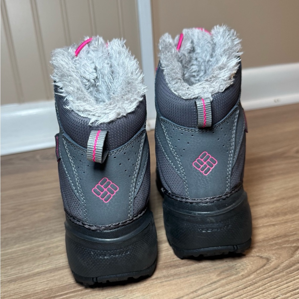 Columbia Rope Tow Waterproof Winter‎ Snow Boots Grey Pink Size 3 Youth Kids - Picture 4 of 7